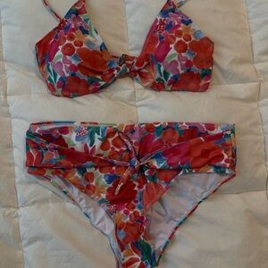 Pink Lily Multicolor Floral Bikini